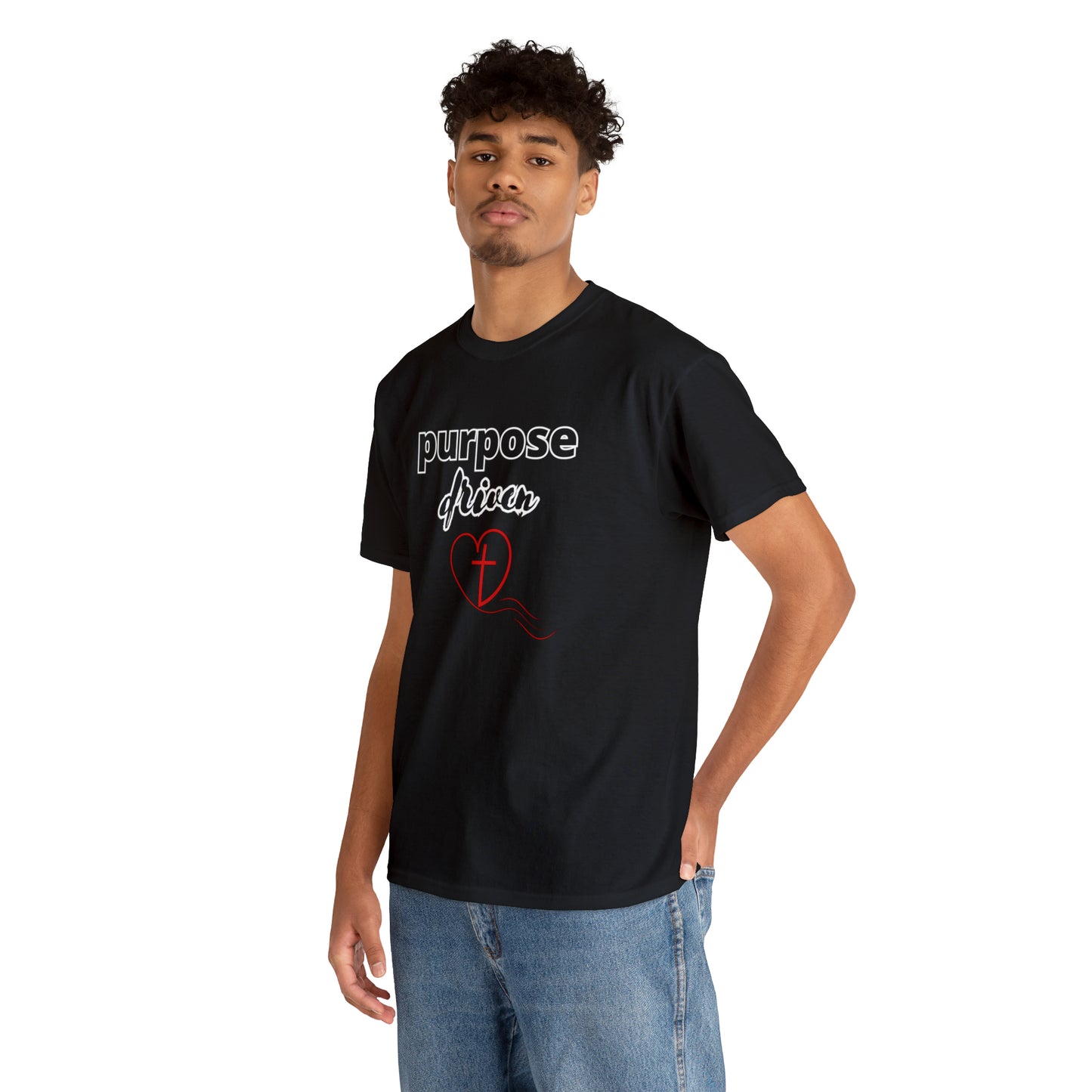 Unisex Cotton T-Shirt (purpose driven heart with a cross)