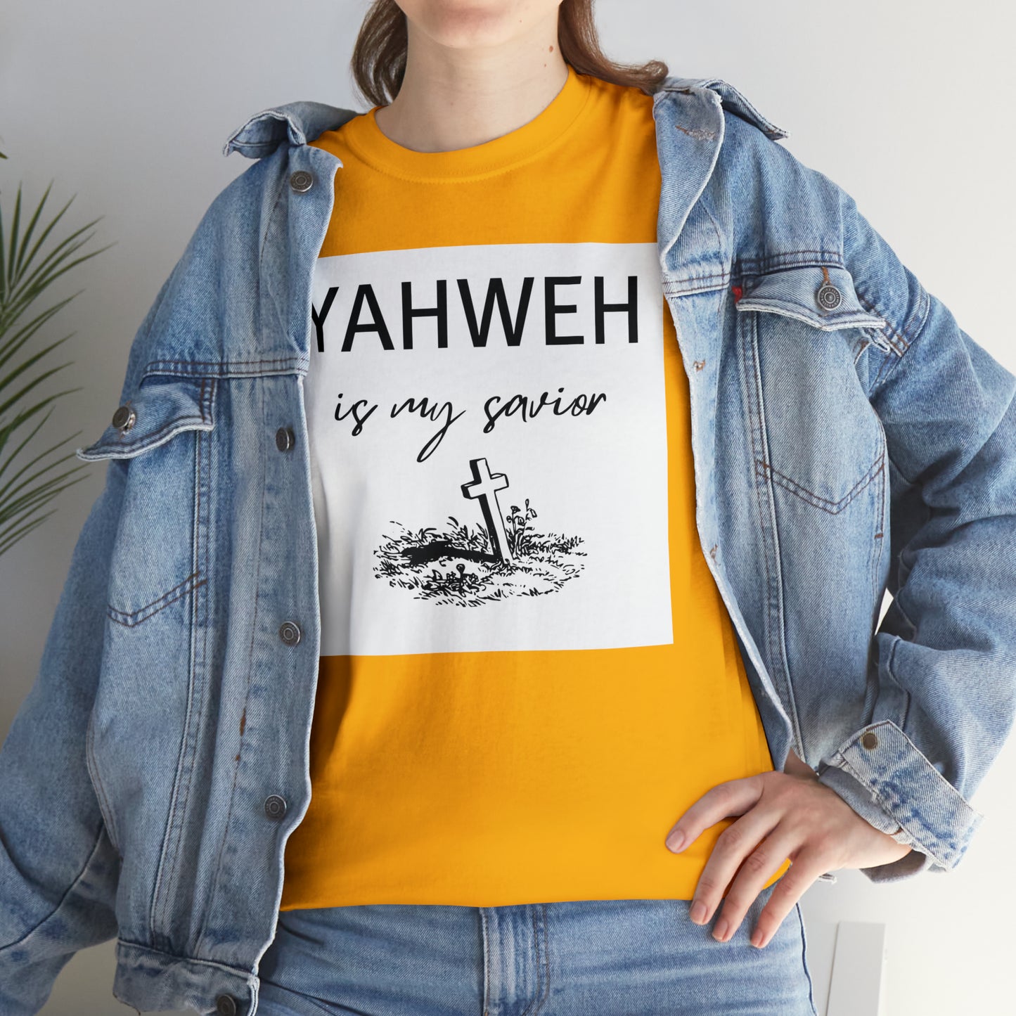 Unisex Tee- Shirt (Yahweh is my savior) with a cross