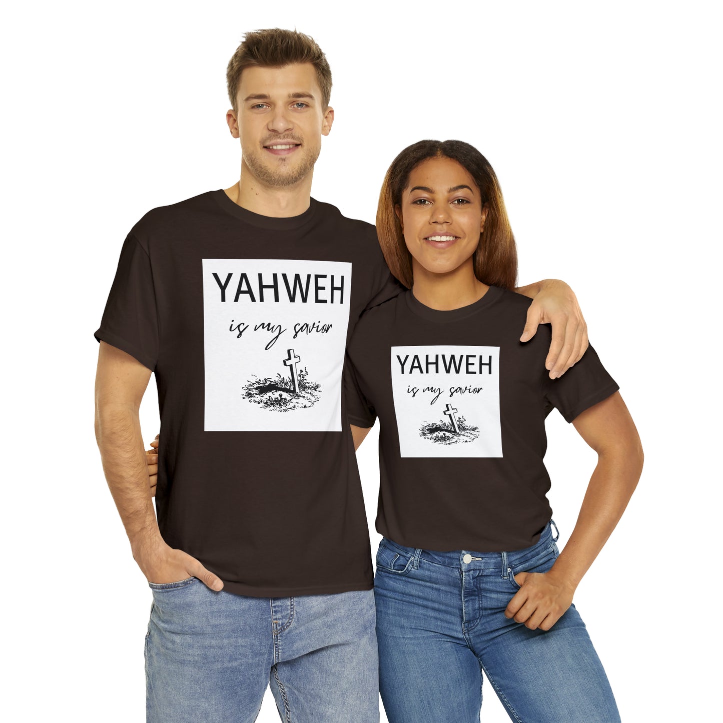 Unisex Tee- Shirt (Yahweh is my savior) with a cross