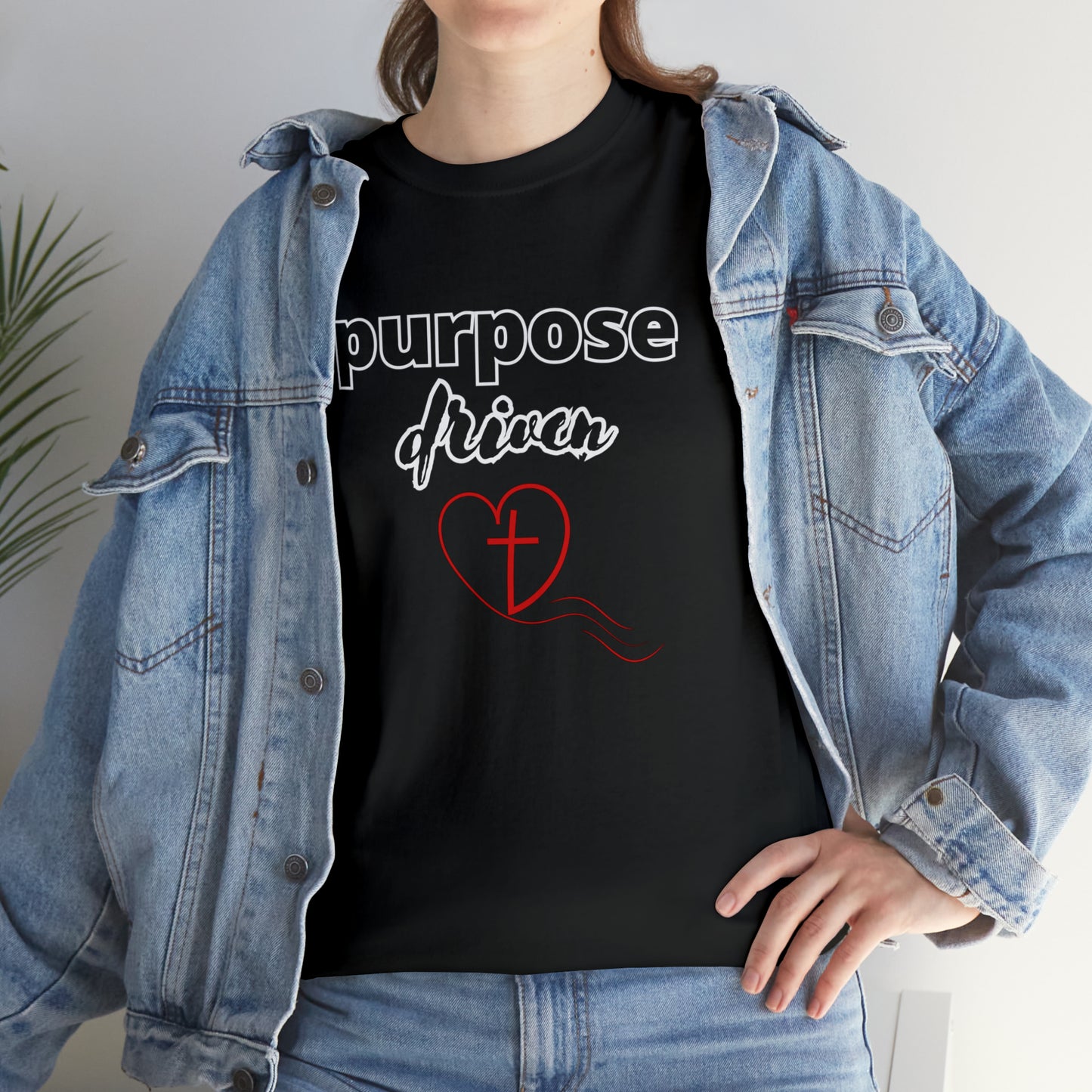 Unisex Cotton T-Shirt (purpose driven heart with a cross)