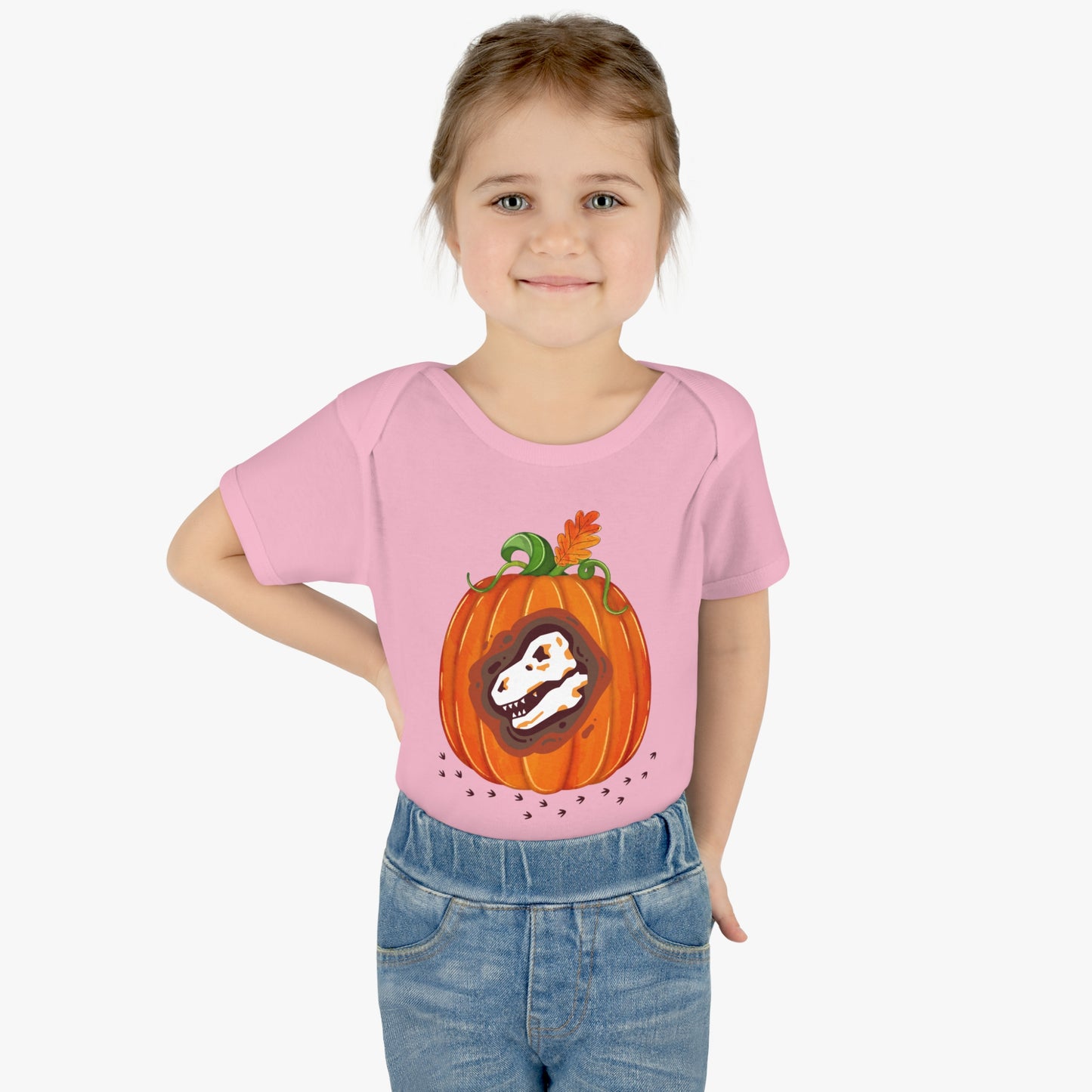 Halloween Dino-Bone Pumpkin Baby Bodysuit