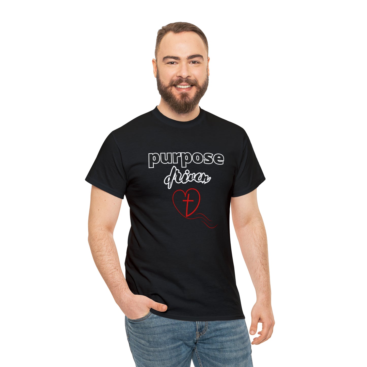 Unisex Cotton T-Shirt (purpose driven heart with a cross)
