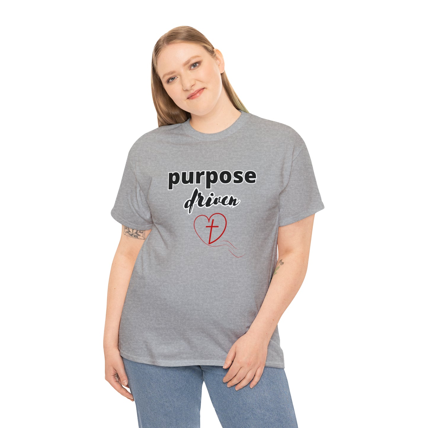 Unisex Cotton T-Shirt (purpose driven heart with a cross)