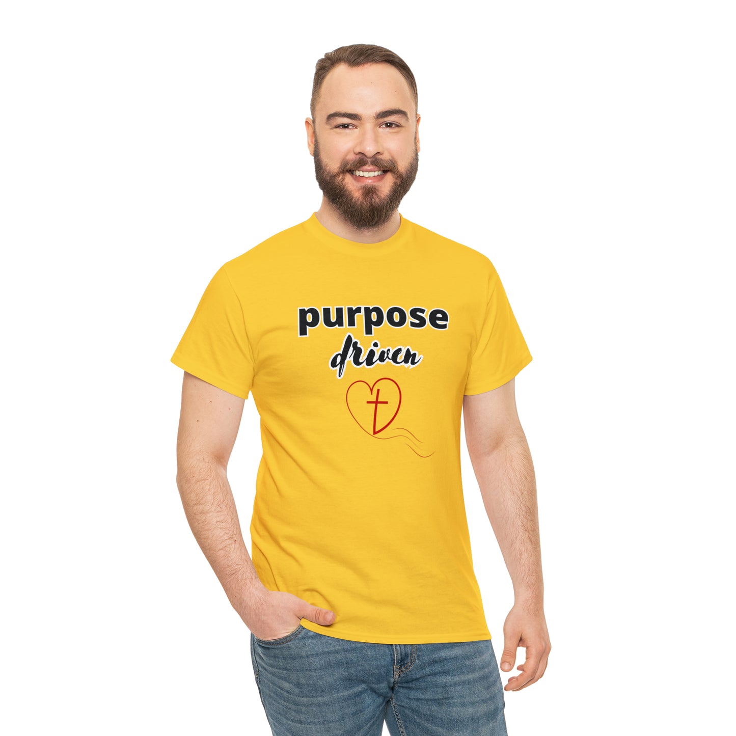 Unisex Cotton T-Shirt (purpose driven heart with a cross)