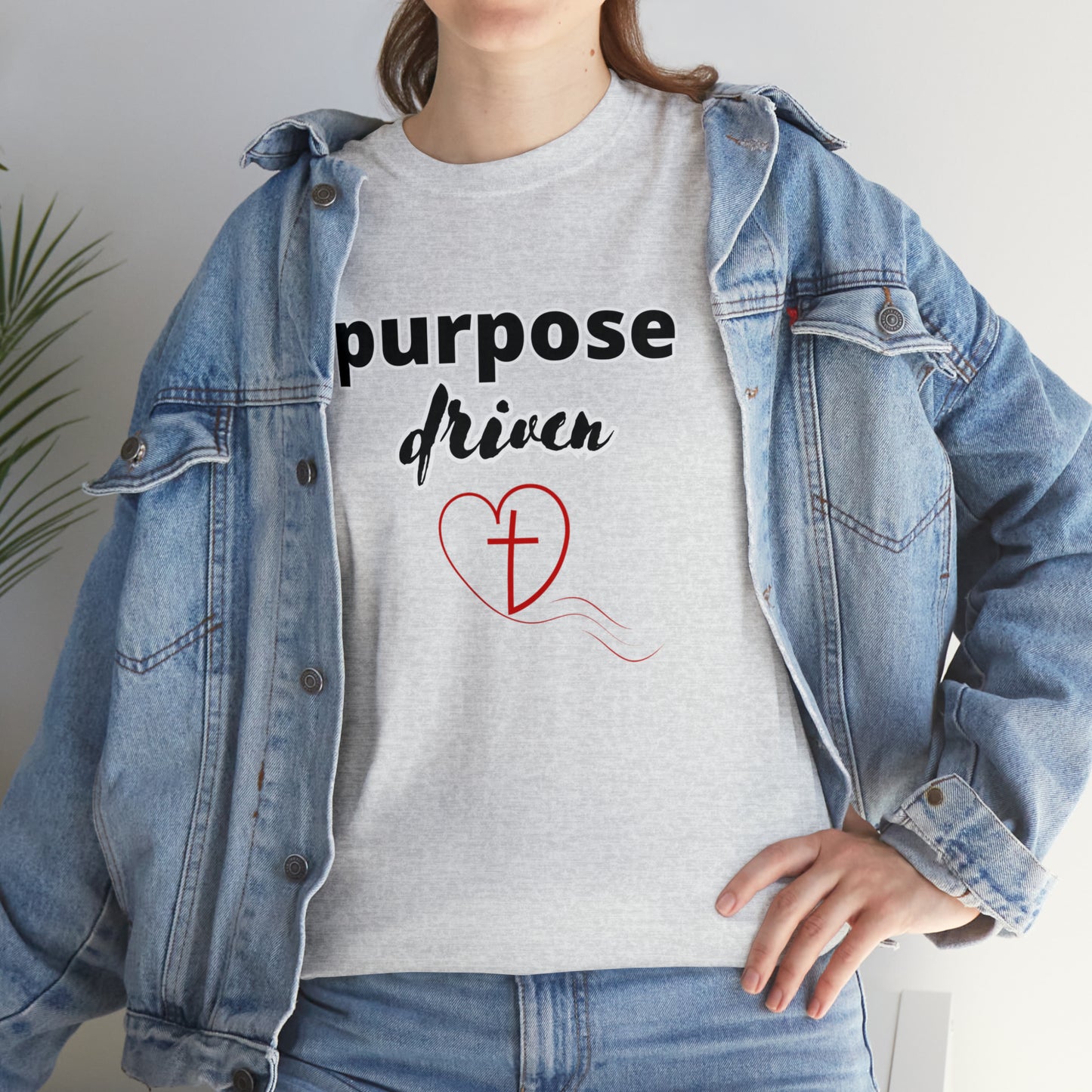 Unisex Cotton T-Shirt (purpose driven heart with a cross)