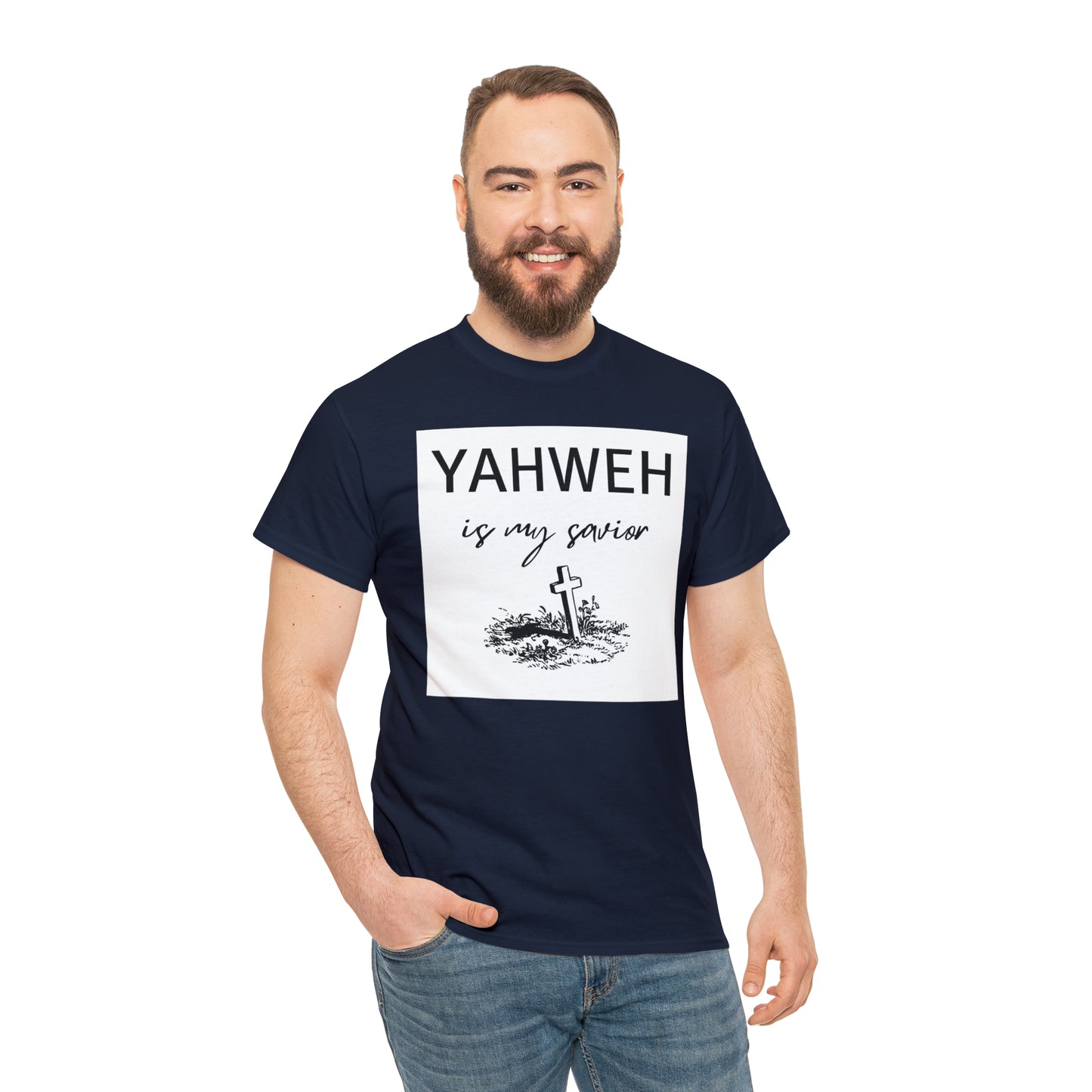 Unisex Tee- Shirt (Yahweh is my savior) with a cross