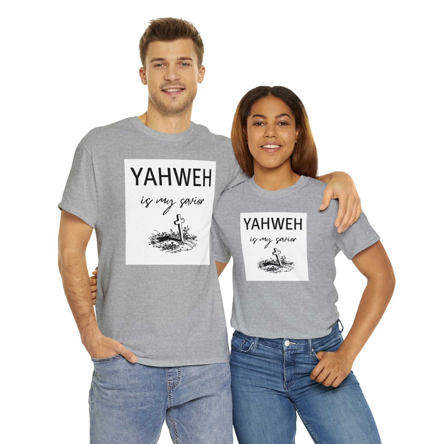 Unisex Tee- Shirt (Yahweh is my savior) with a cross