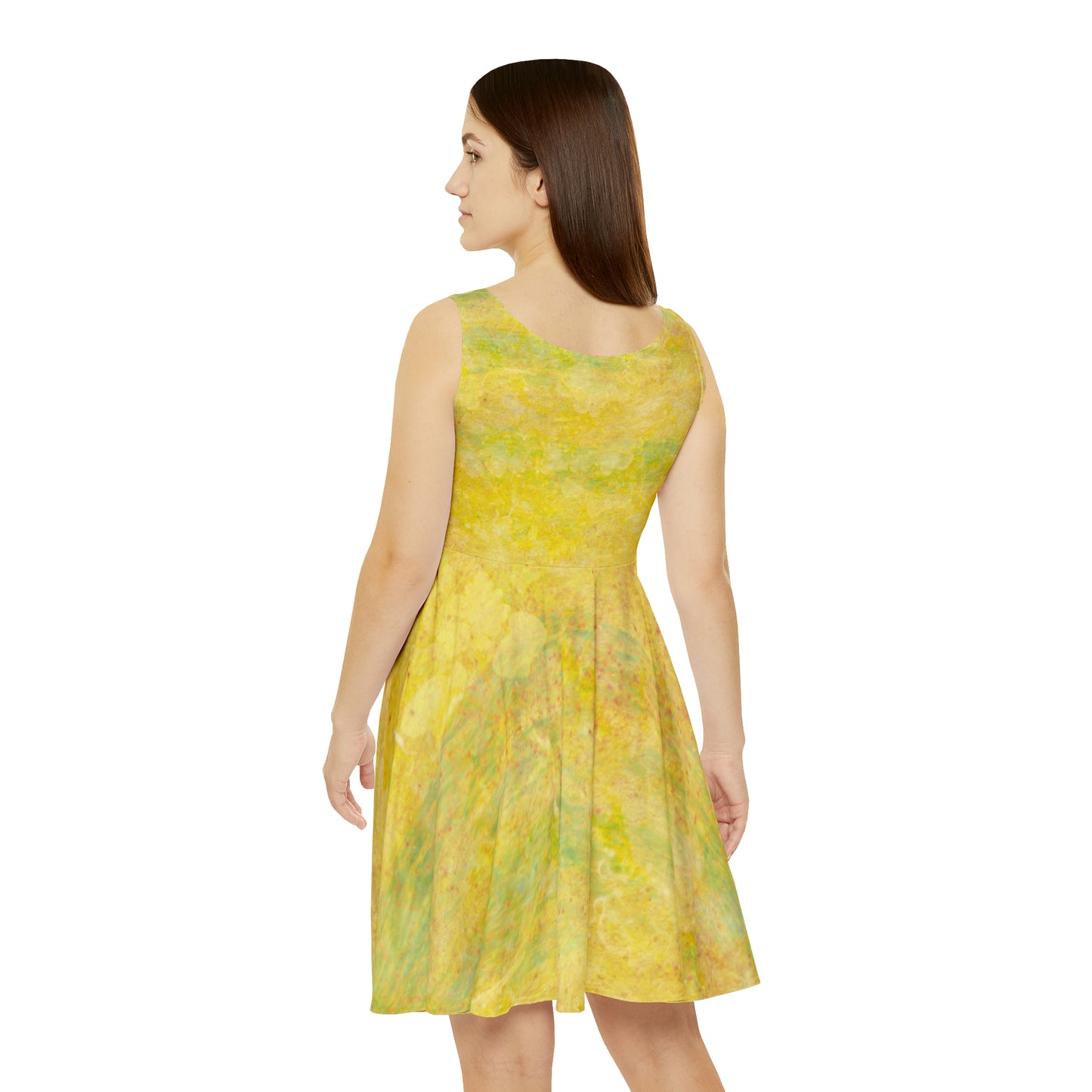 Women's Skater Dress (yellow paint)