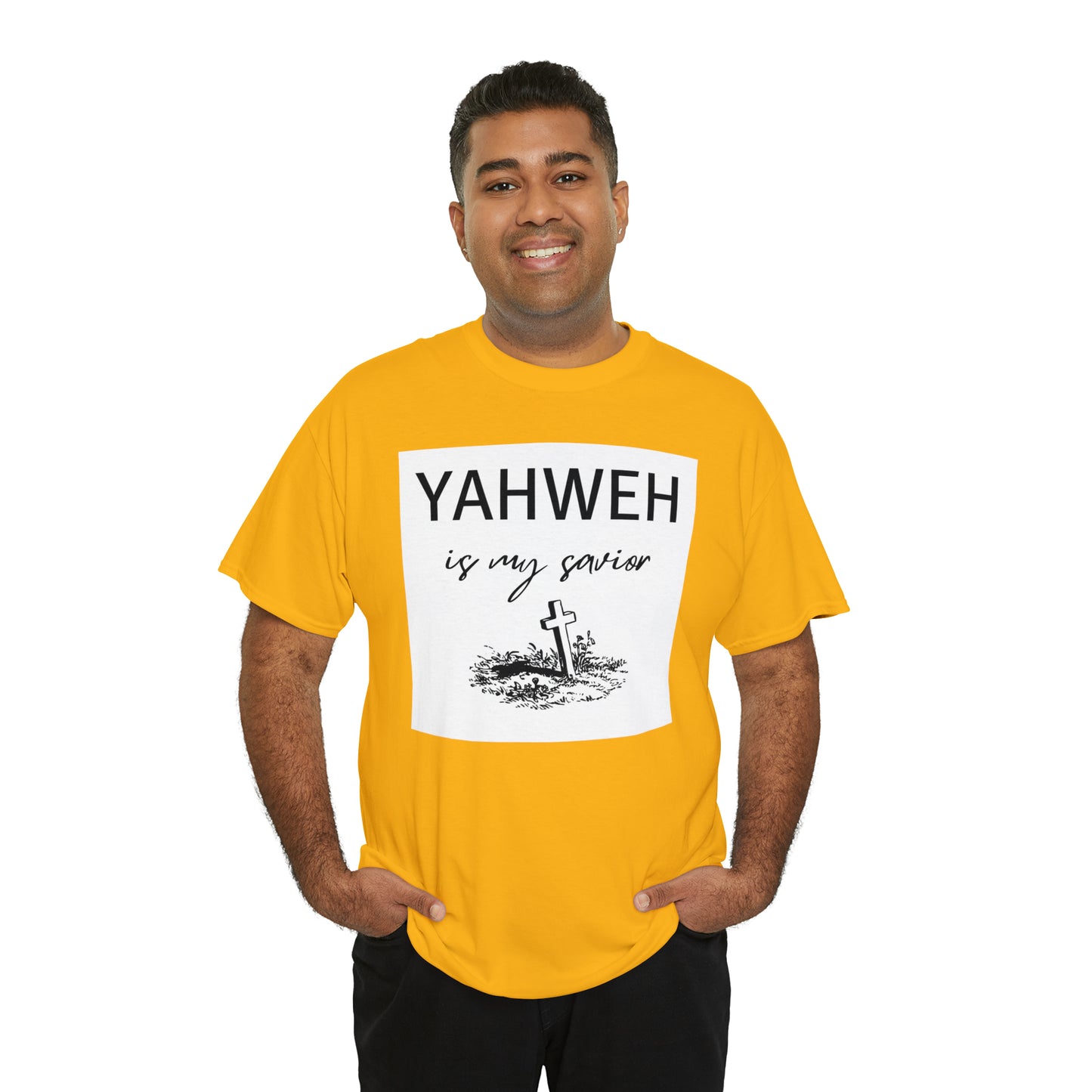 Unisex Tee- Shirt (Yahweh is my savior) with a cross