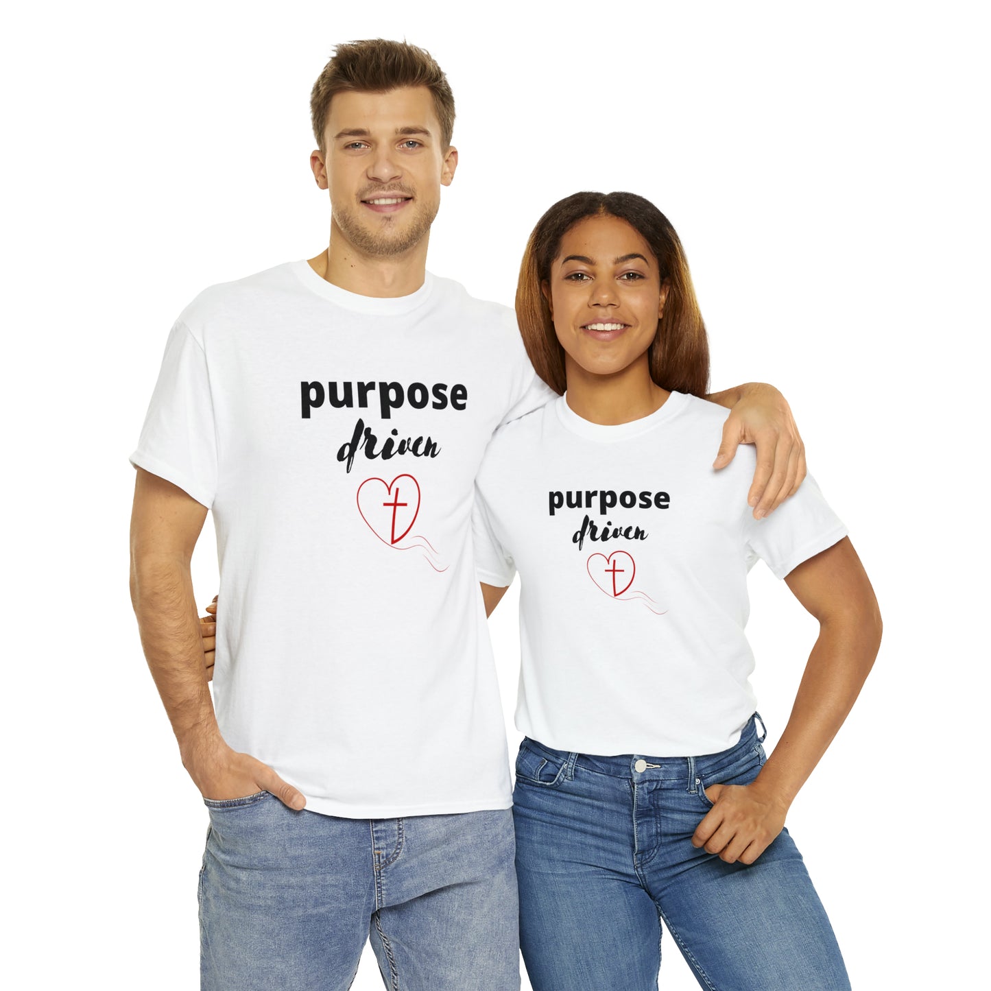Unisex Cotton T-Shirt (purpose driven heart with a cross)