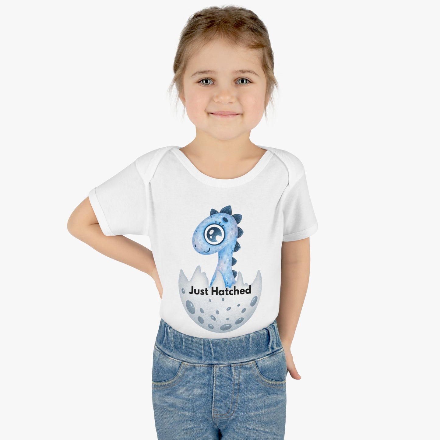 Boy Baby Onesie (just hatched dinosaur)