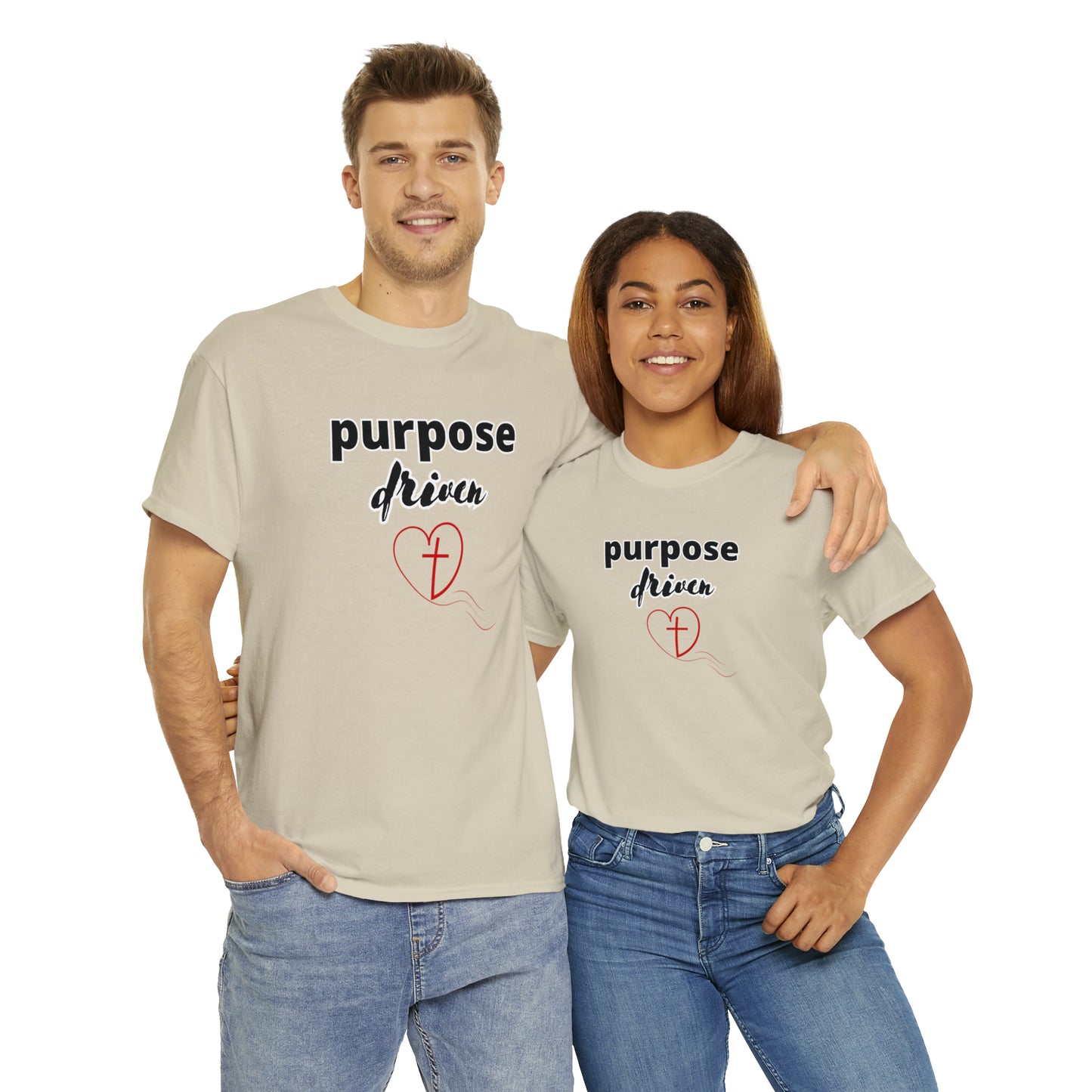 Unisex Cotton T-Shirt (purpose driven heart with a cross)