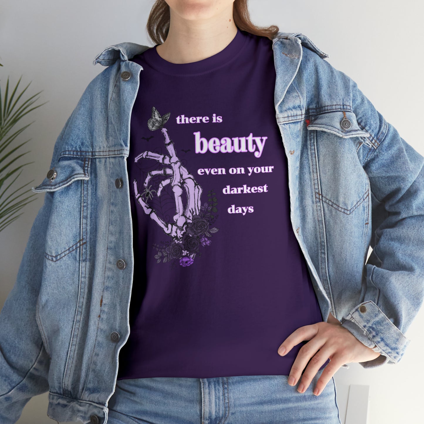 Woman’s Cotton T-Shirt (there is beauty even on your darkest days)