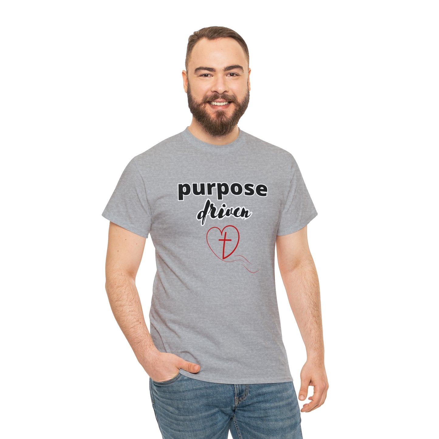 Unisex Cotton T-Shirt (purpose driven heart with a cross)