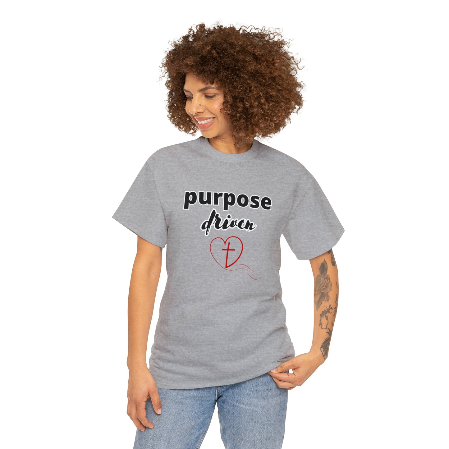 Unisex Cotton T-Shirt (purpose driven heart with a cross)