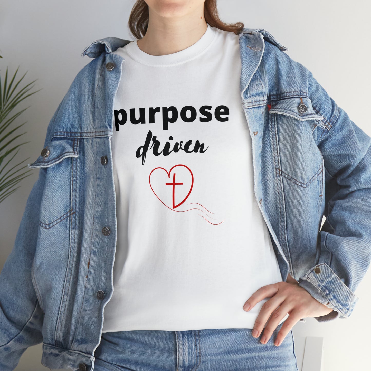 Unisex Cotton T-Shirt (purpose driven heart with a cross)