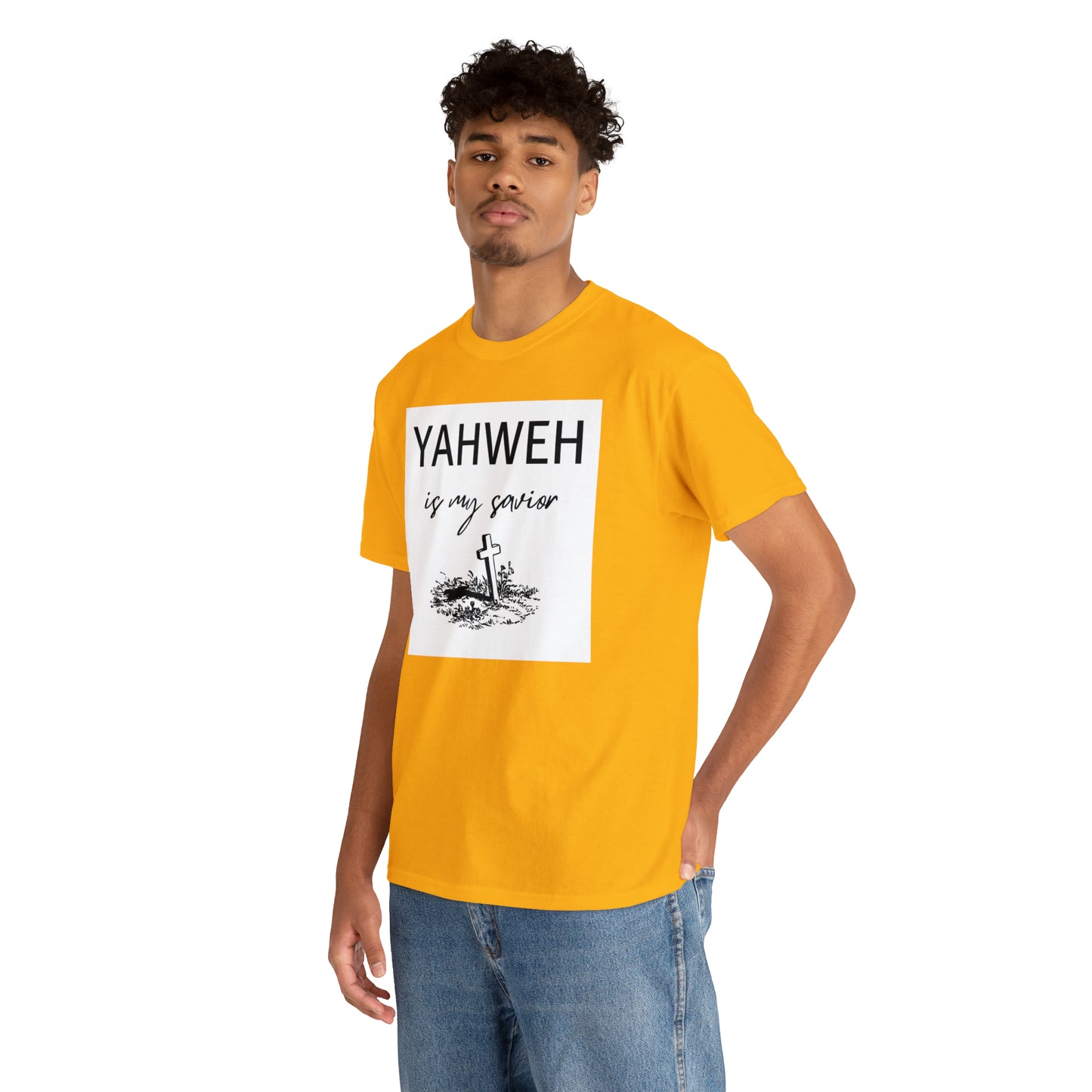 Unisex Tee- Shirt (Yahweh is my savior) with a cross