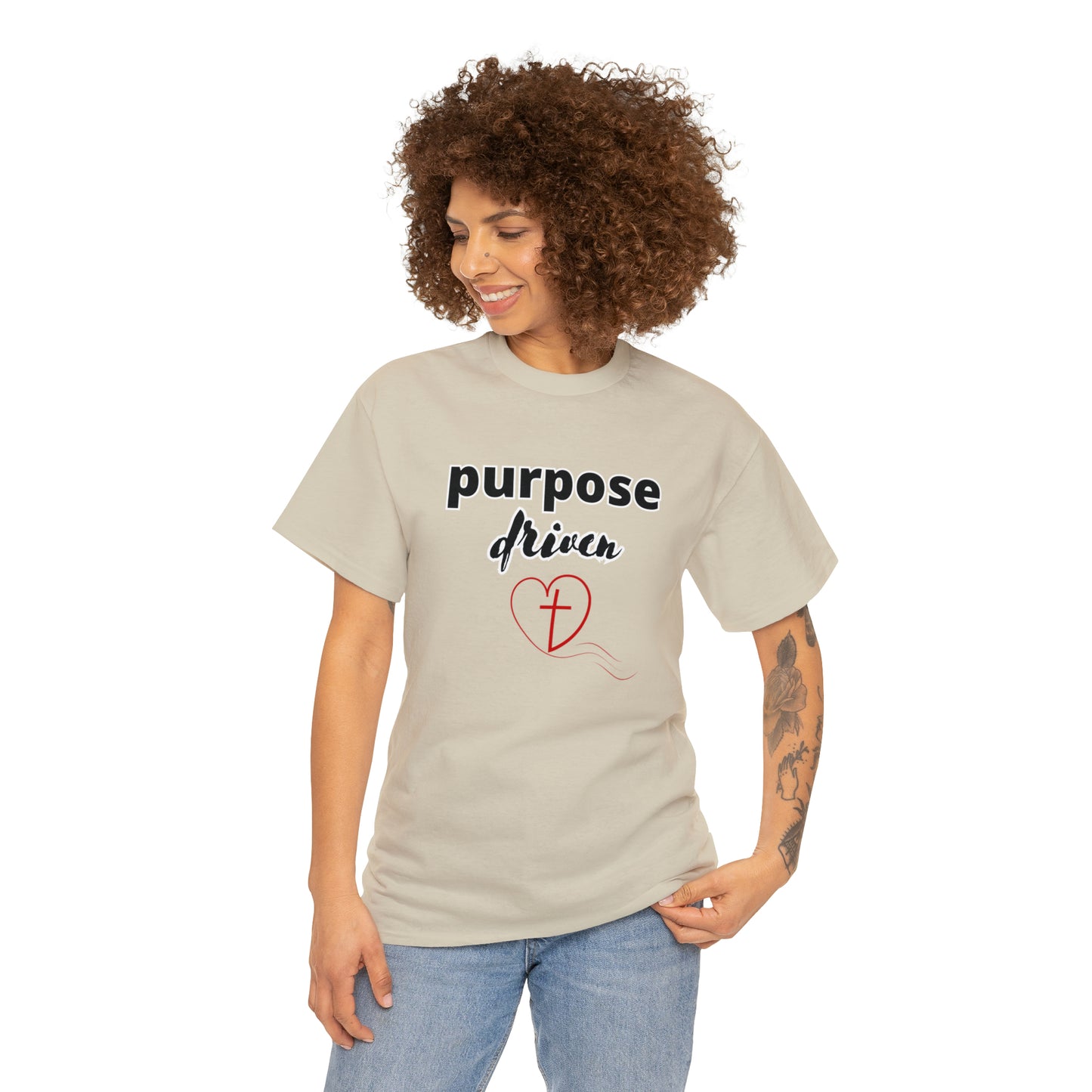 Unisex Cotton T-Shirt (purpose driven heart with a cross)