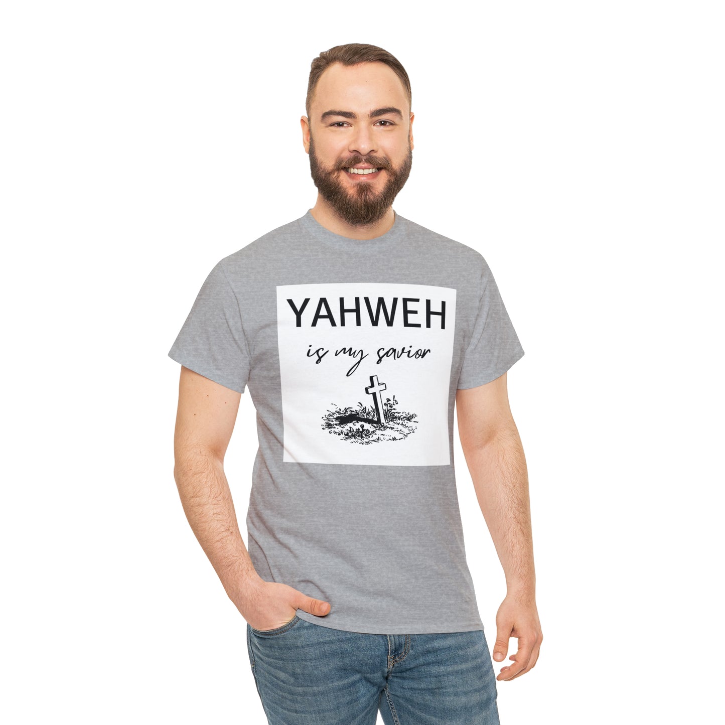 Unisex Tee- Shirt (Yahweh is my savior) with a cross