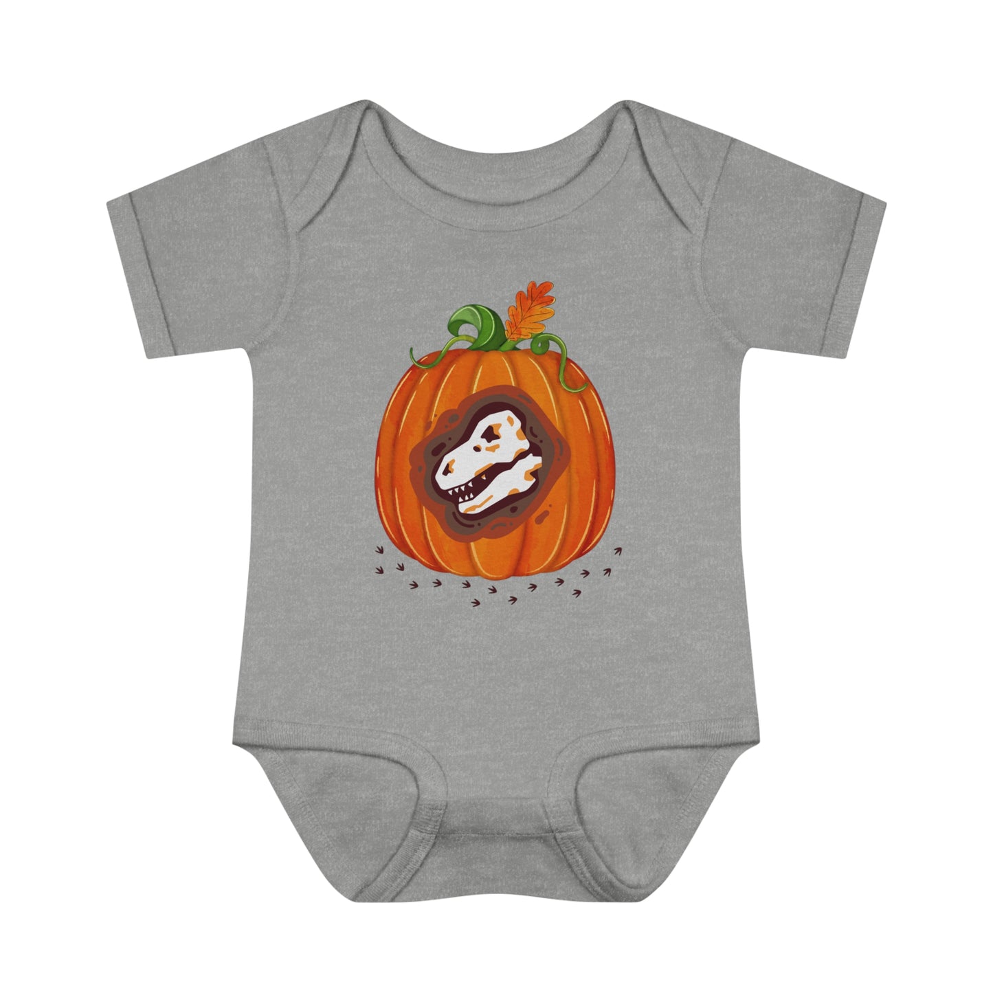 Halloween Dino-Bone Pumpkin Baby Bodysuit