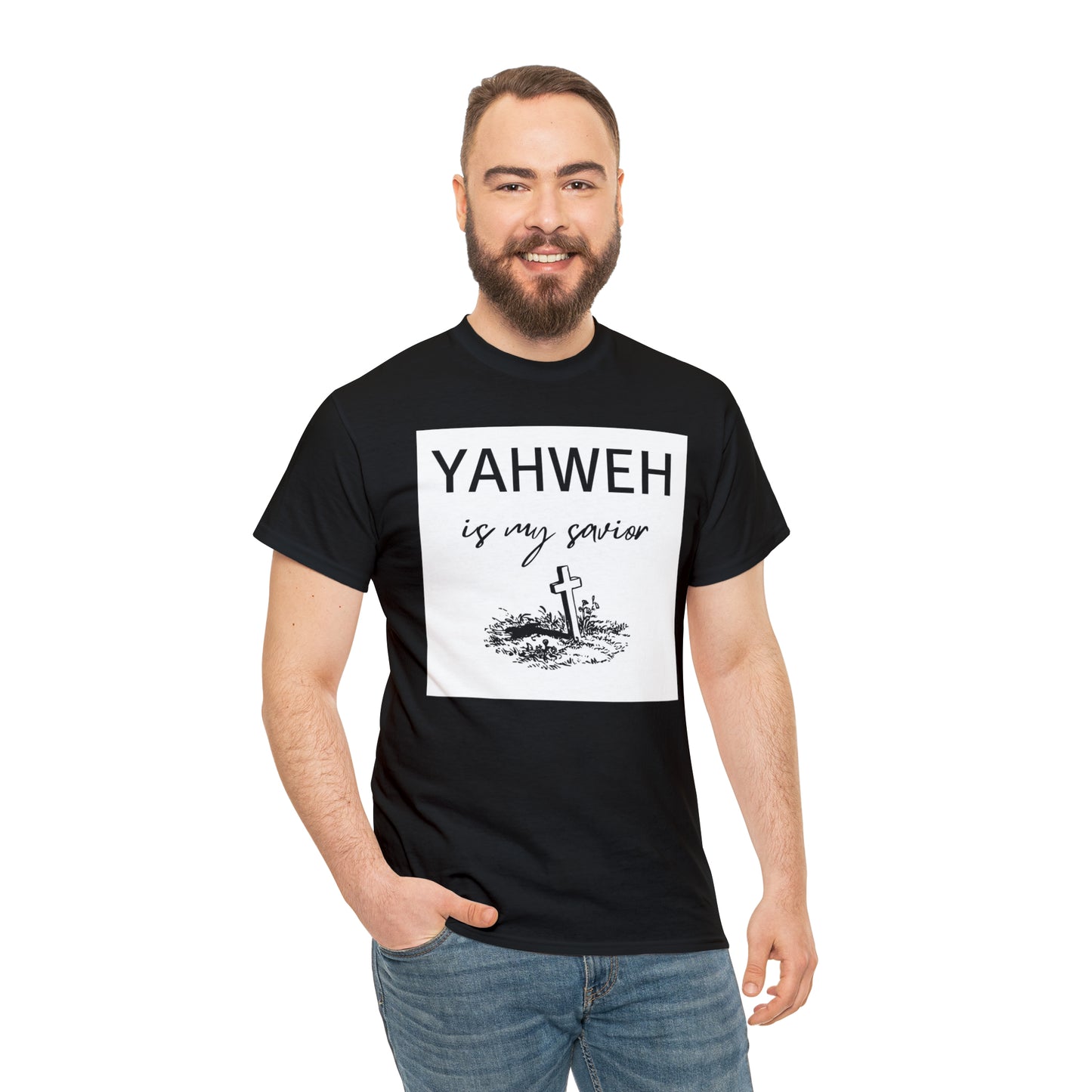 Unisex Tee- Shirt (Yahweh is my savior) with a cross