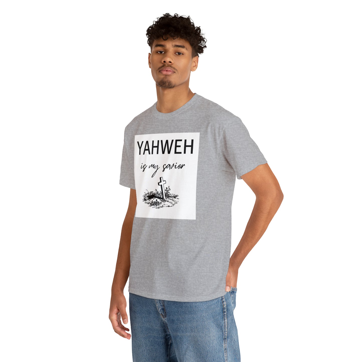 Unisex Tee- Shirt (Yahweh is my savior) with a cross