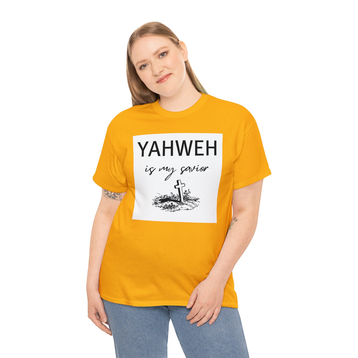 Unisex Tee- Shirt (Yahweh is my savior) with a cross