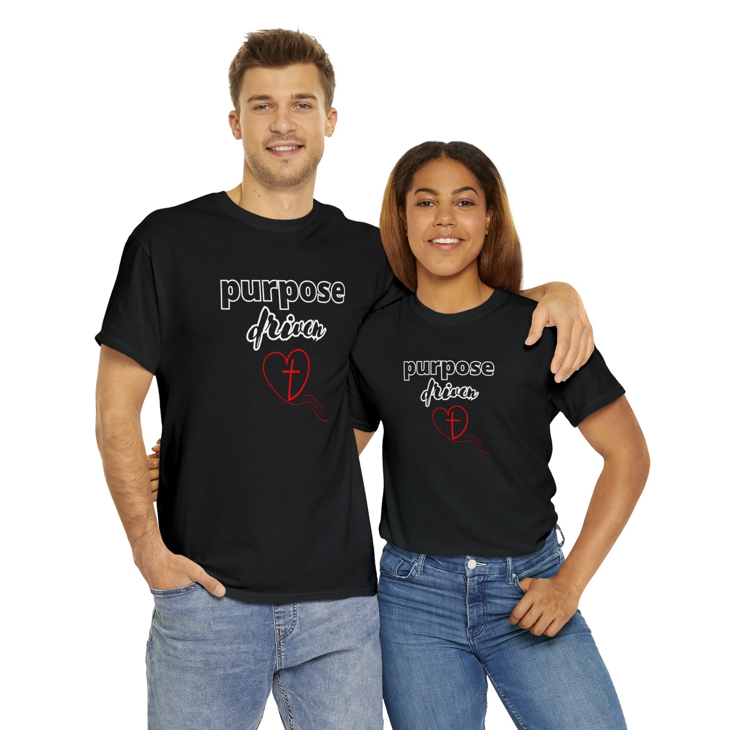 Unisex Cotton T-Shirt (purpose driven heart with a cross)