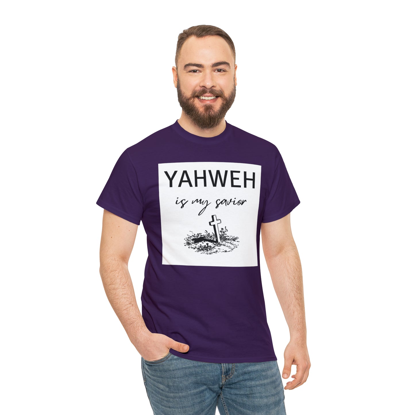 Unisex Tee- Shirt (Yahweh is my savior) with a cross