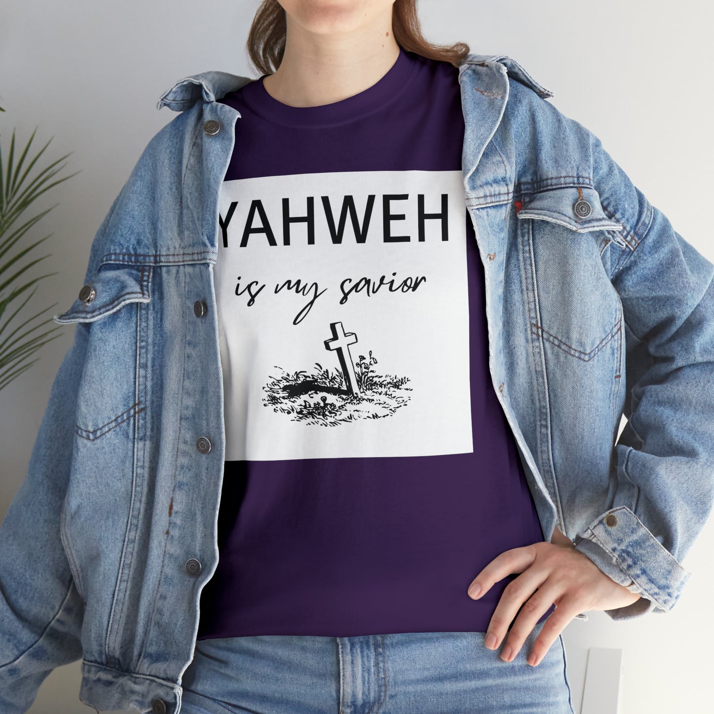 Unisex Tee- Shirt (Yahweh is my savior) with a cross