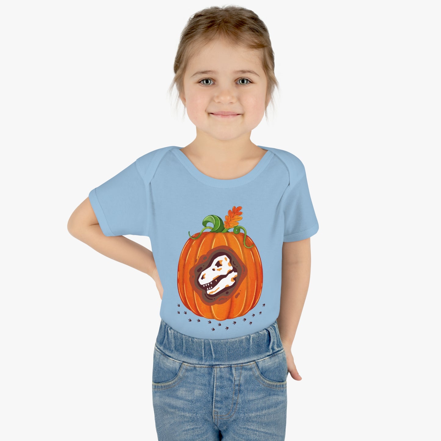 Halloween Dino-Bone Pumpkin Baby Bodysuit