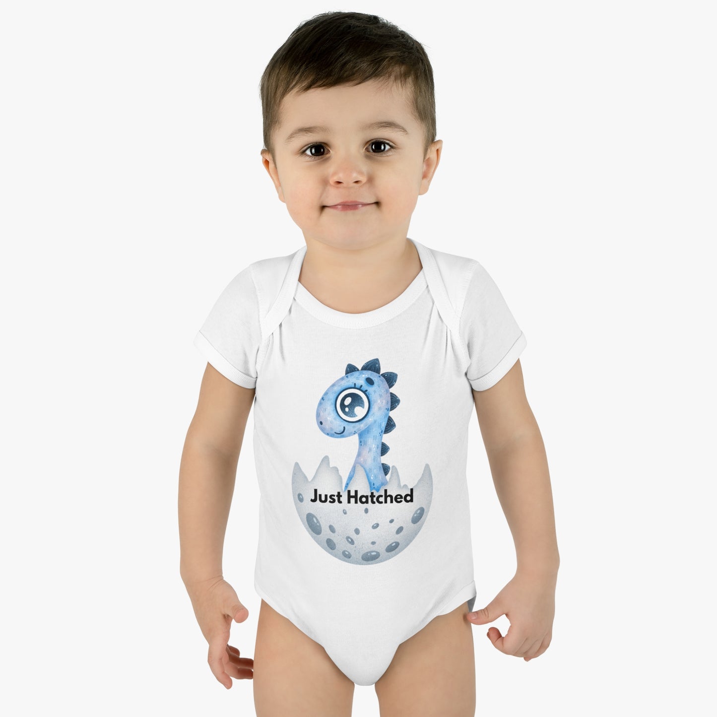 Boy Baby Onesie (just hatched dinosaur)