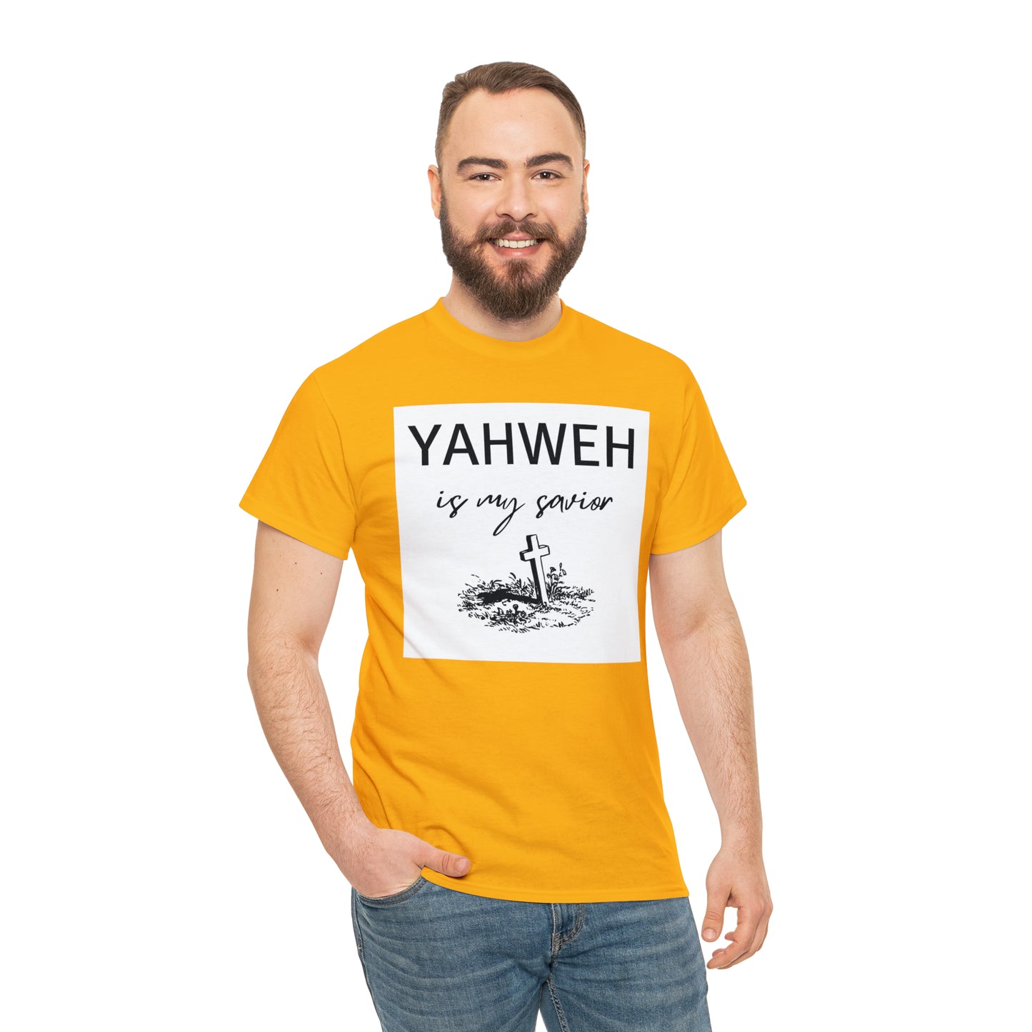 Unisex Tee- Shirt (Yahweh is my savior) with a cross