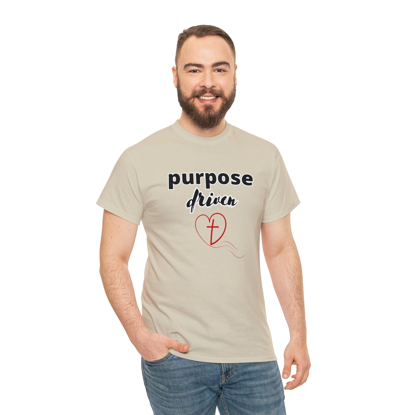 Unisex Cotton T-Shirt (purpose driven heart with a cross)