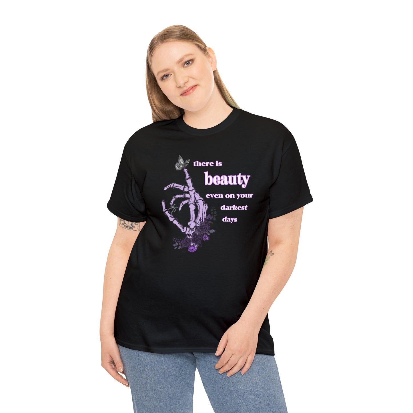 Woman’s Cotton T-Shirt (there is beauty even on your darkest days)