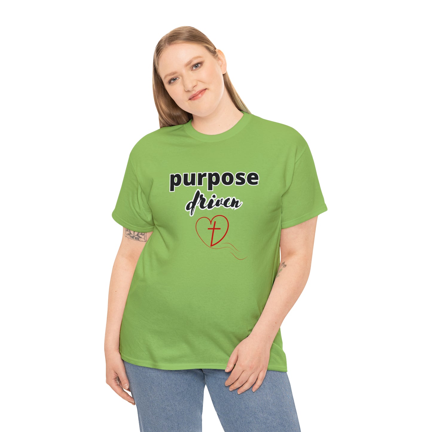 Unisex Cotton T-Shirt (purpose driven heart with a cross)
