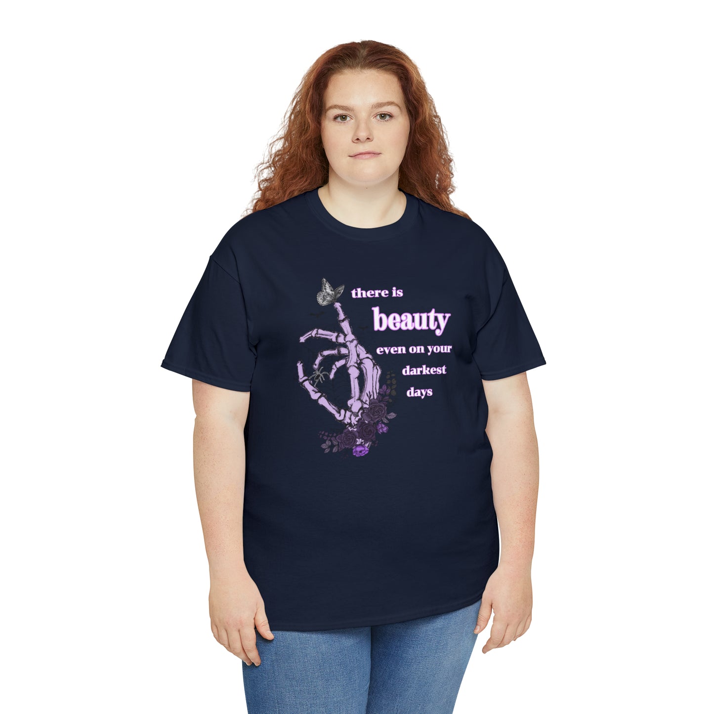 Woman’s Cotton T-Shirt (there is beauty even on your darkest days)