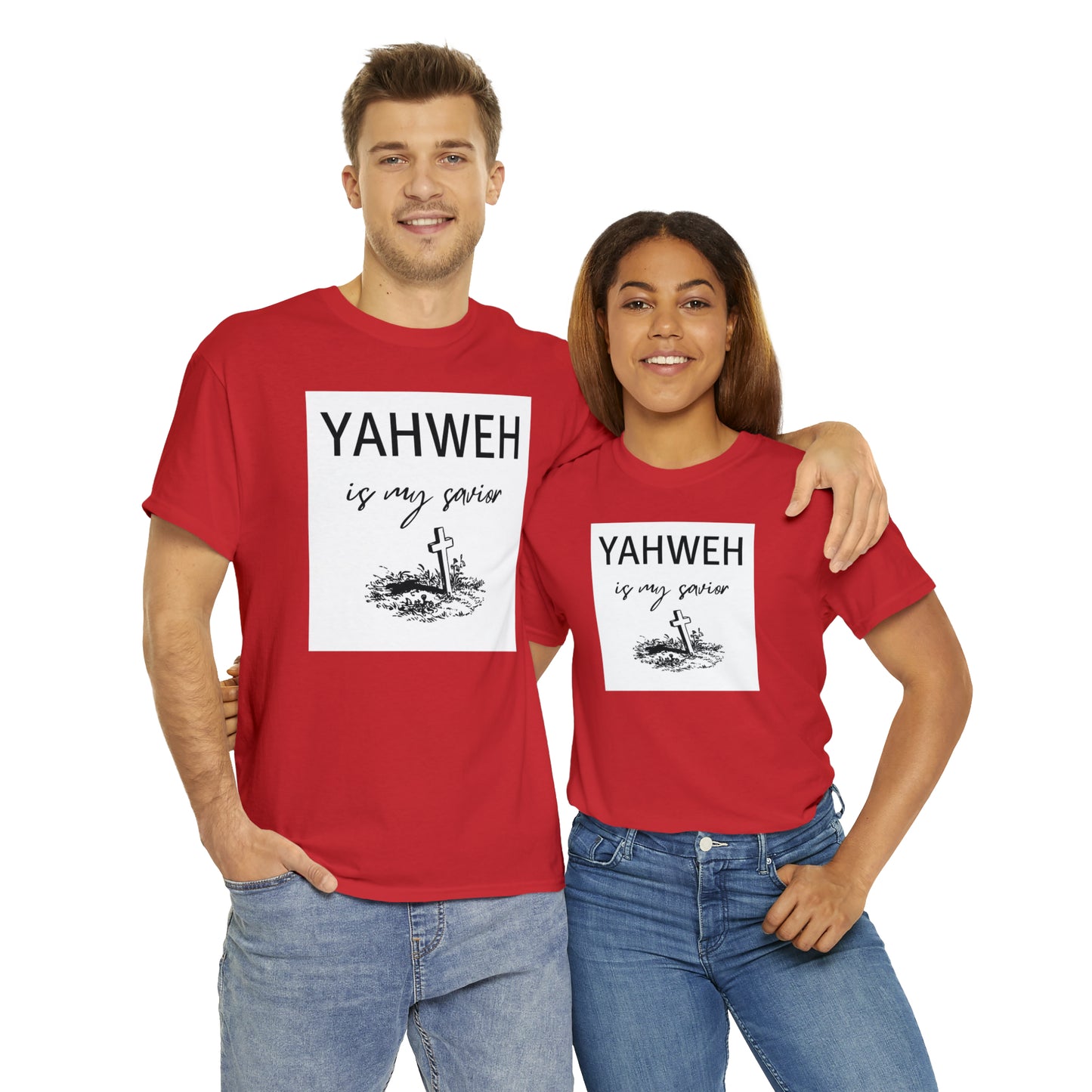 Unisex Tee- Shirt (Yahweh is my savior) with a cross