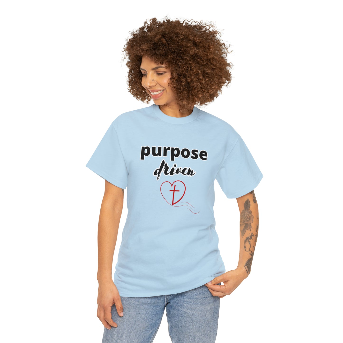 Unisex Cotton T-Shirt (purpose driven heart with a cross)