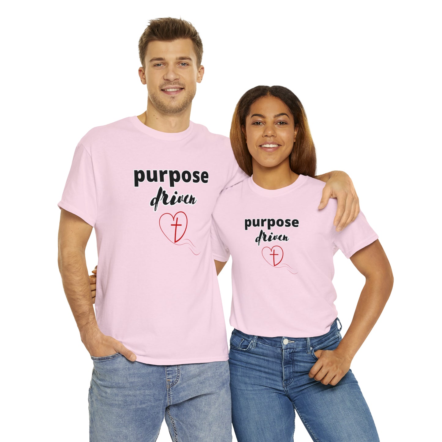 Unisex Cotton T-Shirt (purpose driven heart with a cross)