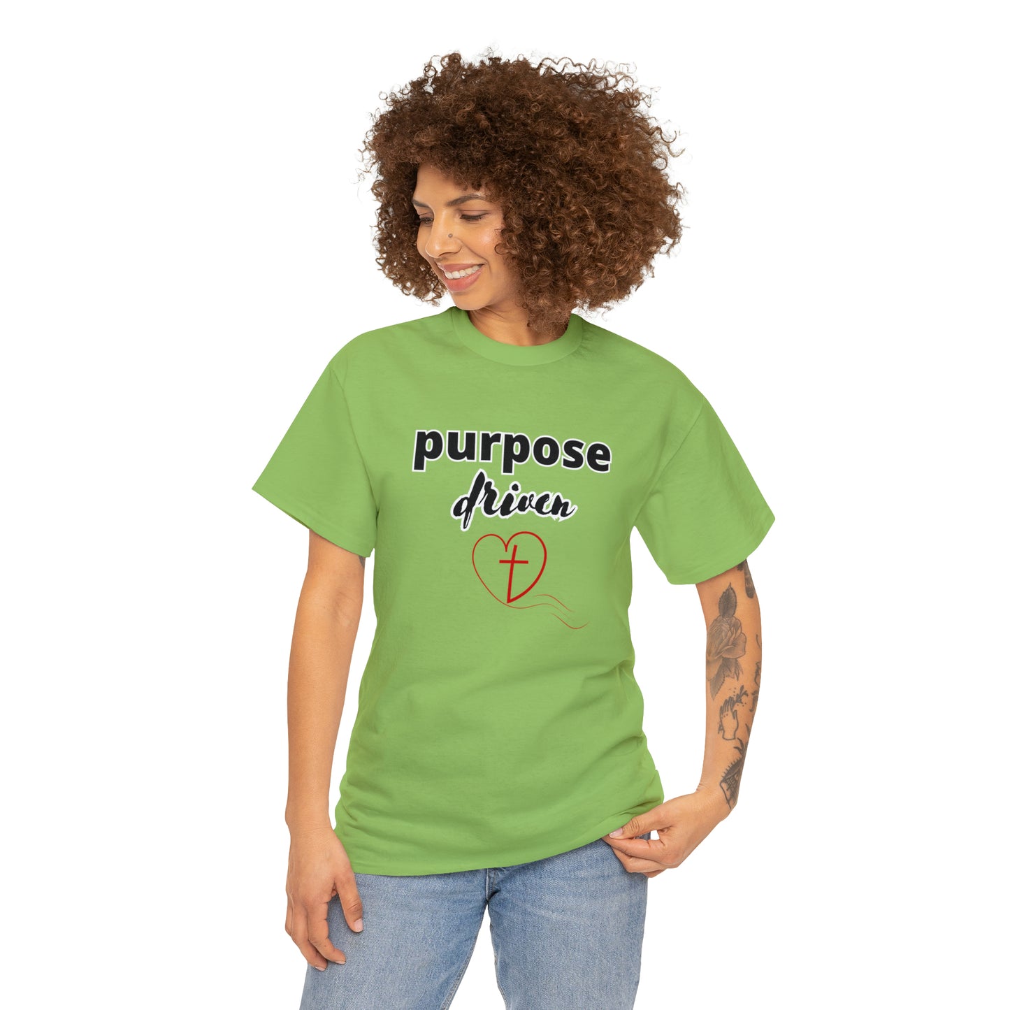 Unisex Cotton T-Shirt (purpose driven heart with a cross)