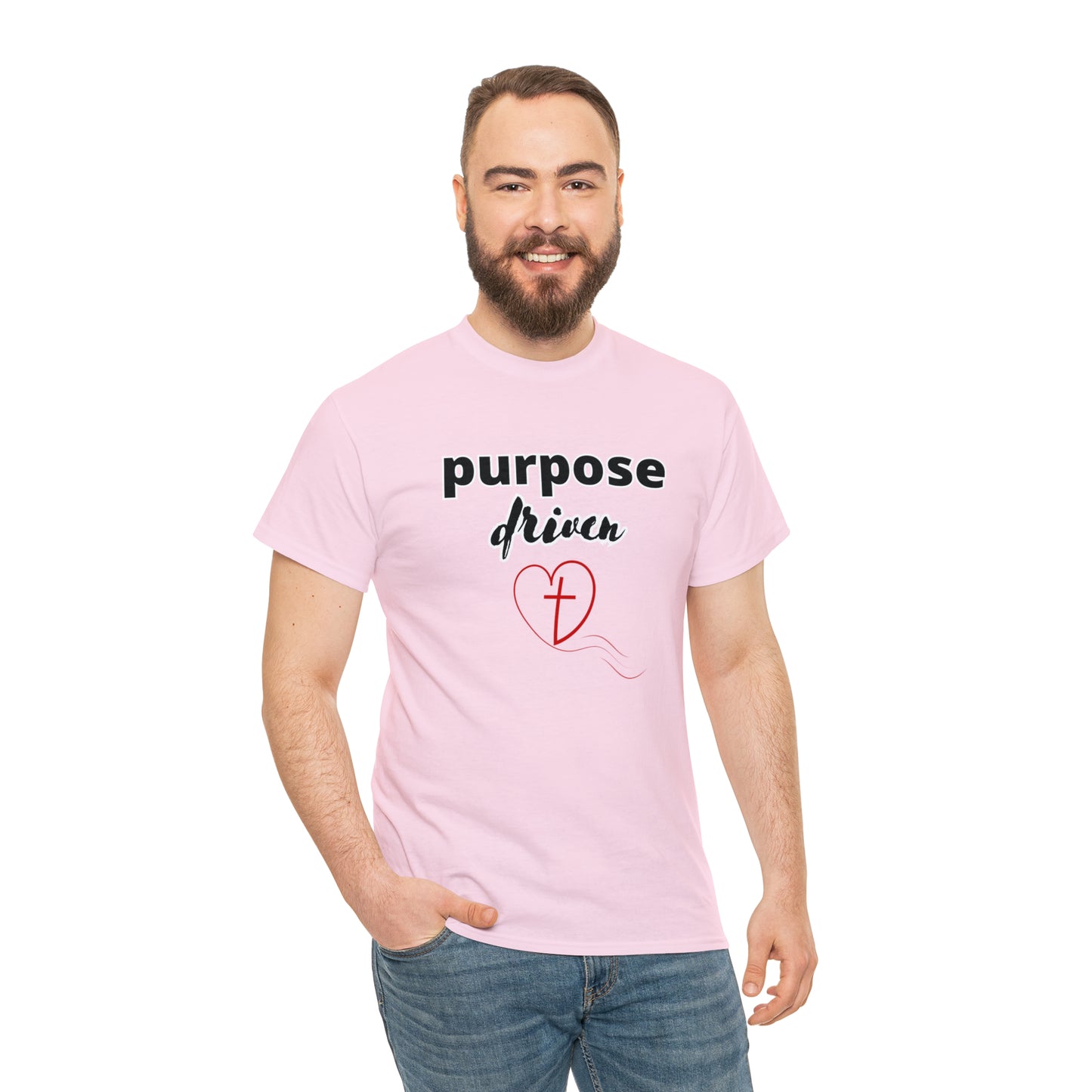 Unisex Cotton T-Shirt (purpose driven heart with a cross)
