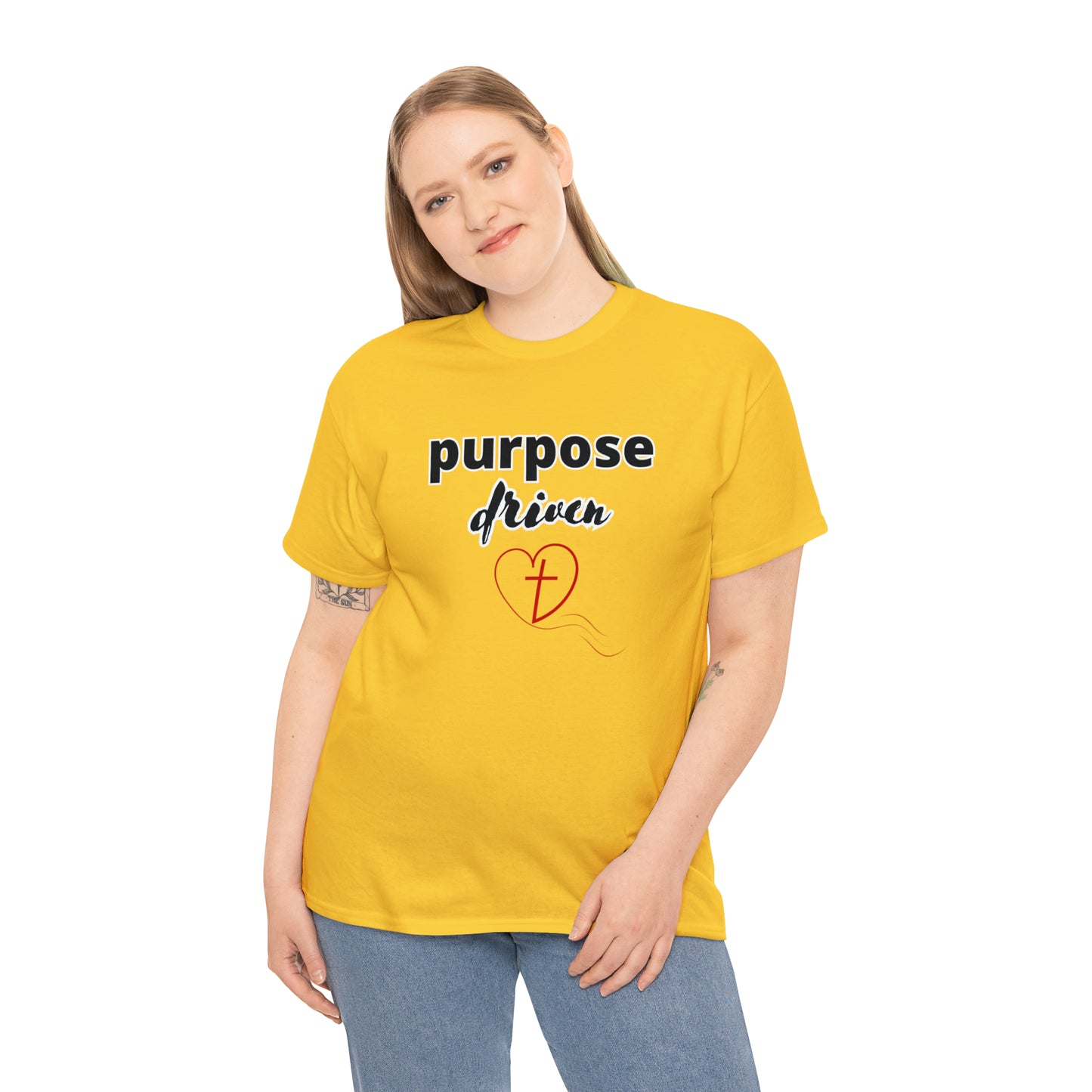 Unisex Cotton T-Shirt (purpose driven heart with a cross)