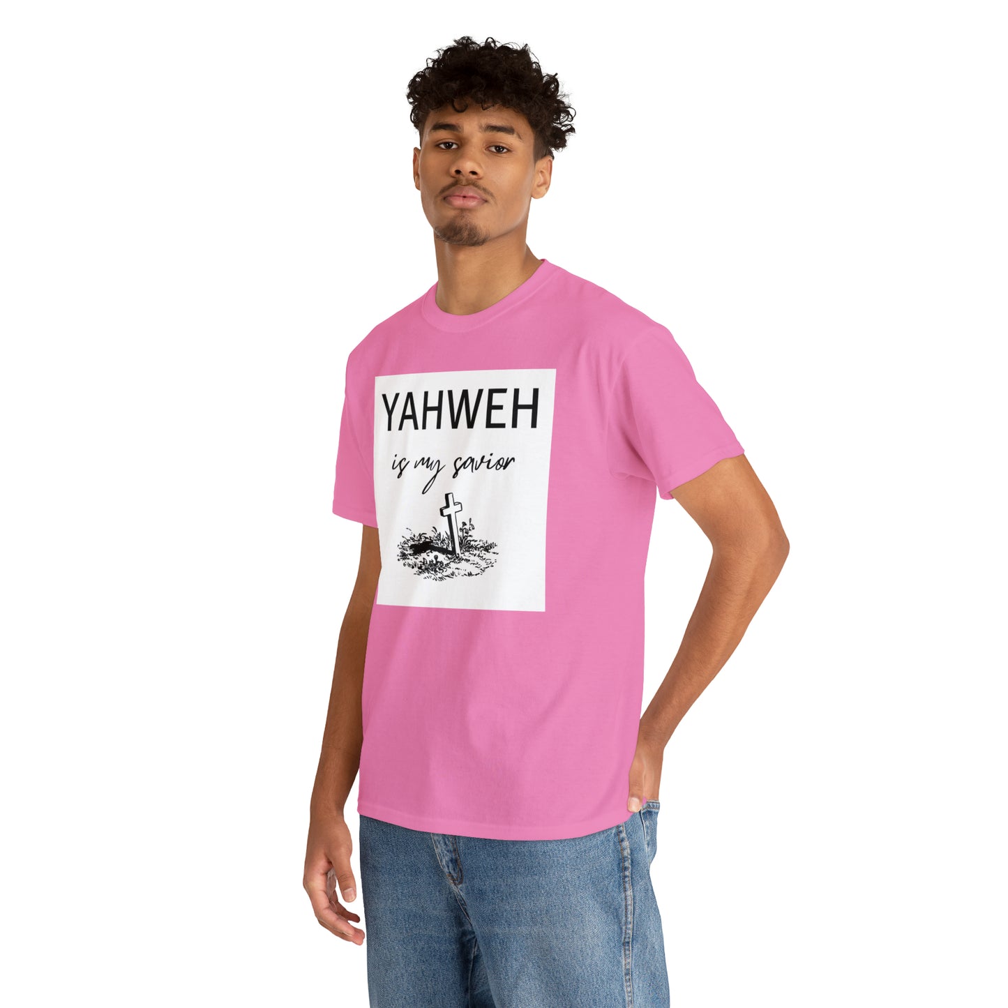 Unisex Tee- Shirt (Yahweh is my savior) with a cross