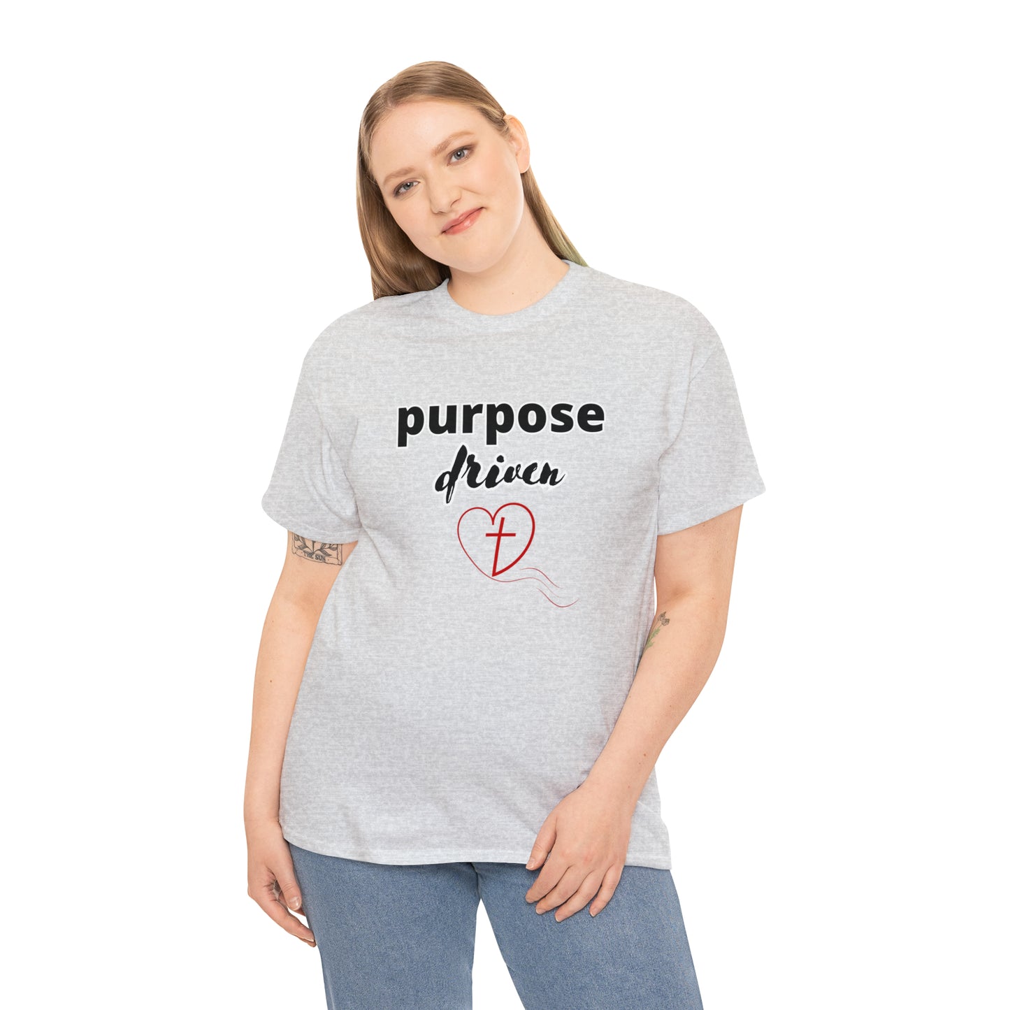 Unisex Cotton T-Shirt (purpose driven heart with a cross)