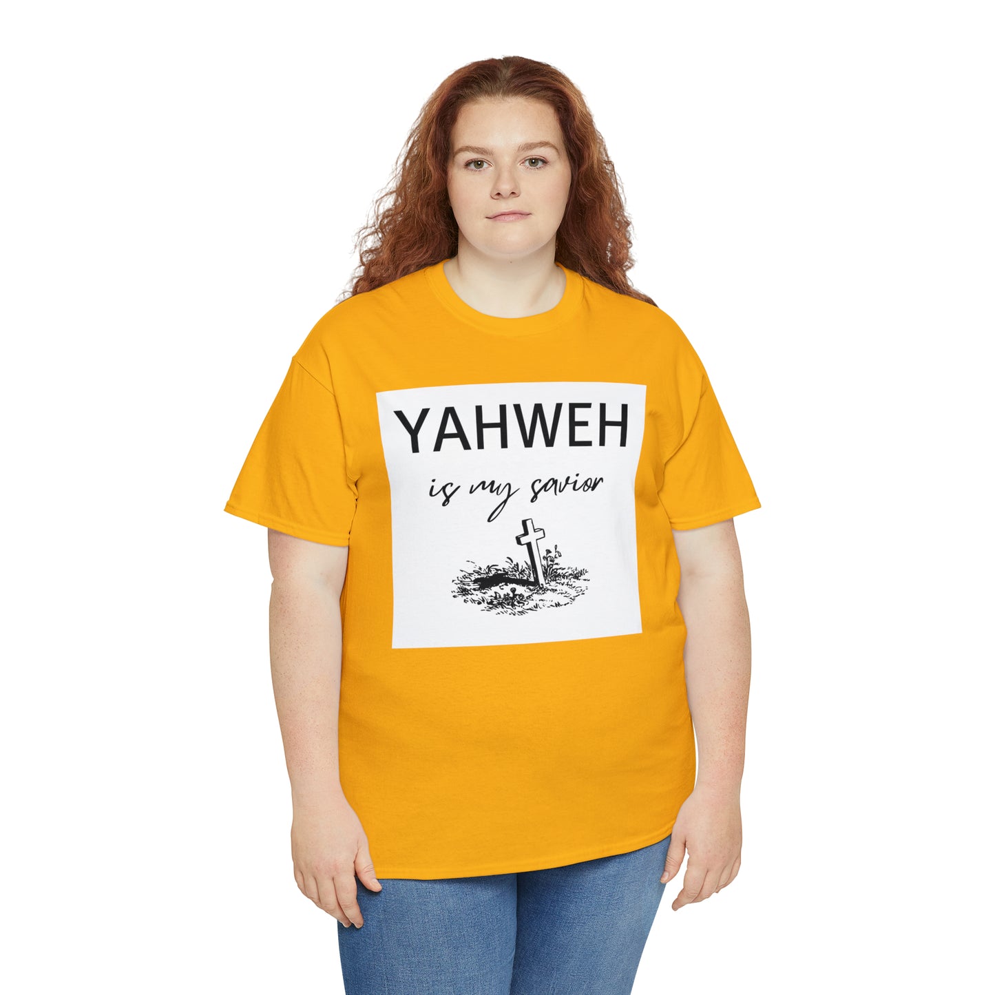 Unisex Tee- Shirt (Yahweh is my savior) with a cross