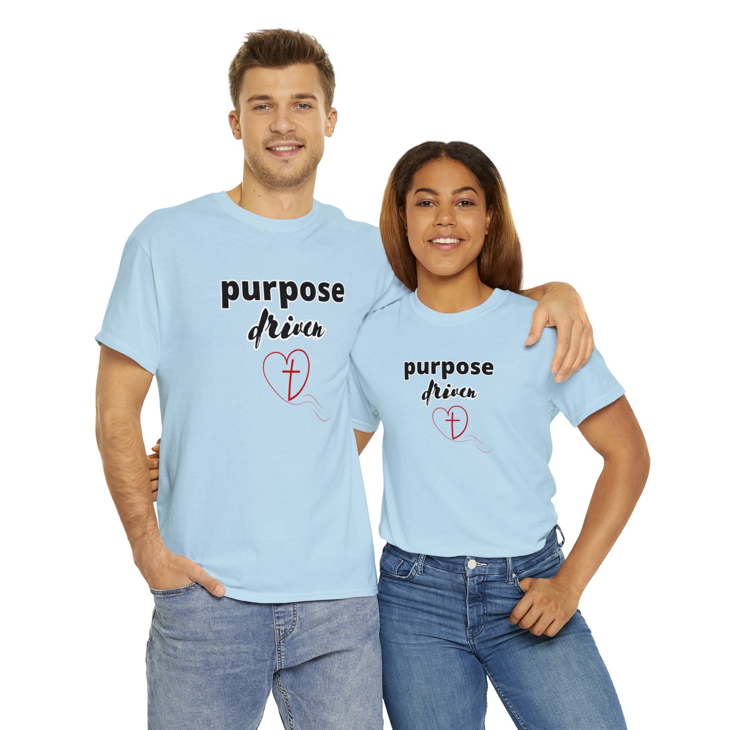 Unisex Cotton T-Shirt (purpose driven heart with a cross)