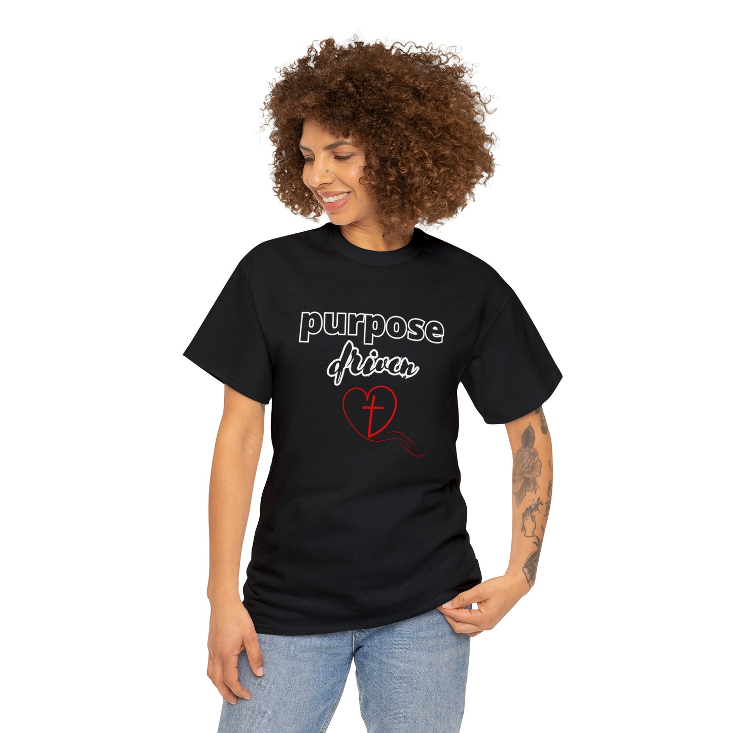 Unisex Cotton T-Shirt (purpose driven heart with a cross)