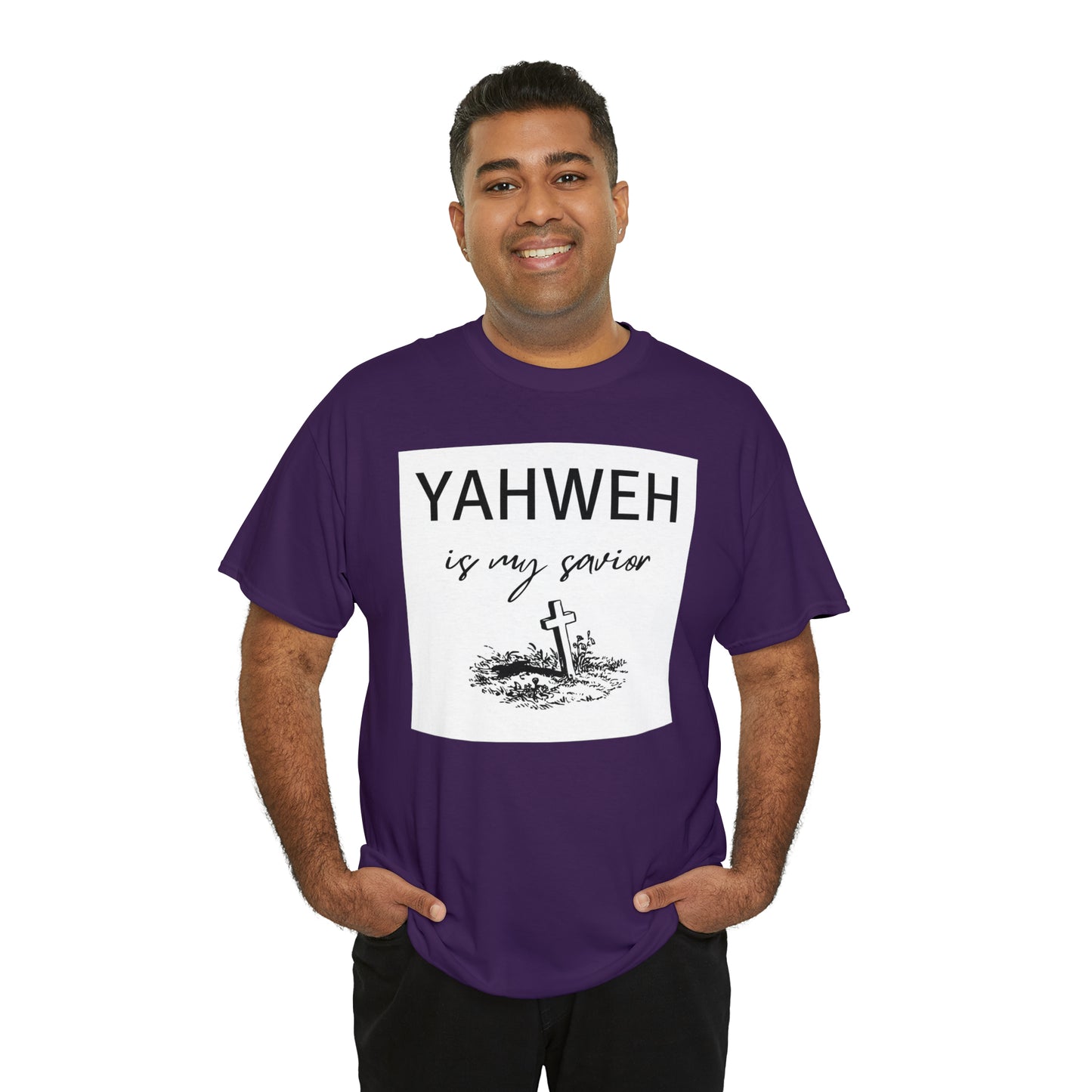 Unisex Tee- Shirt (Yahweh is my savior) with a cross