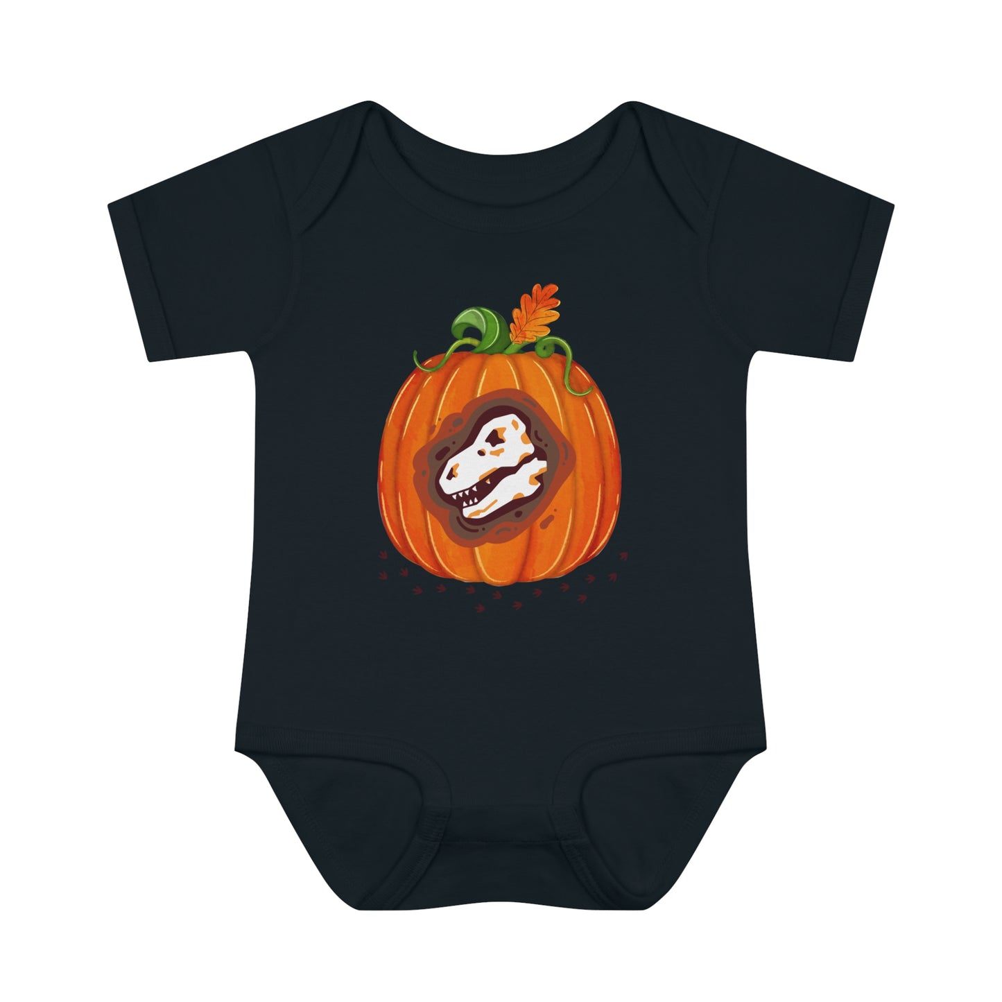 Halloween Dino-Bone Pumpkin Baby Bodysuit